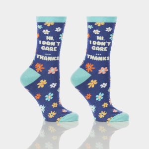 Yo Sox - women's crew sock i don't care