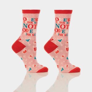 Yo Sox - women's crew sock over drinking not over thinking