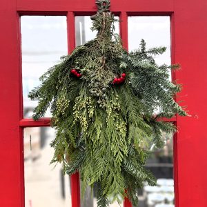 Fresh Evergreen Traditional Door Swag