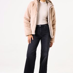 Garcia Taupe reversible hooded jacket