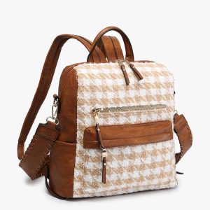 Jen & Co Amelia houndstooth backpack