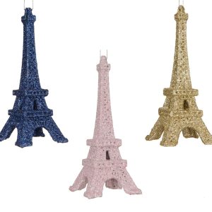 Holiday Ornament - Sparkly Eiffel Tower - 3 colours