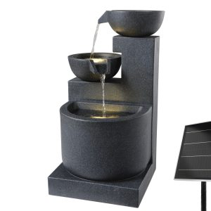Pedestal Tiered Solar Outdoor Fountain