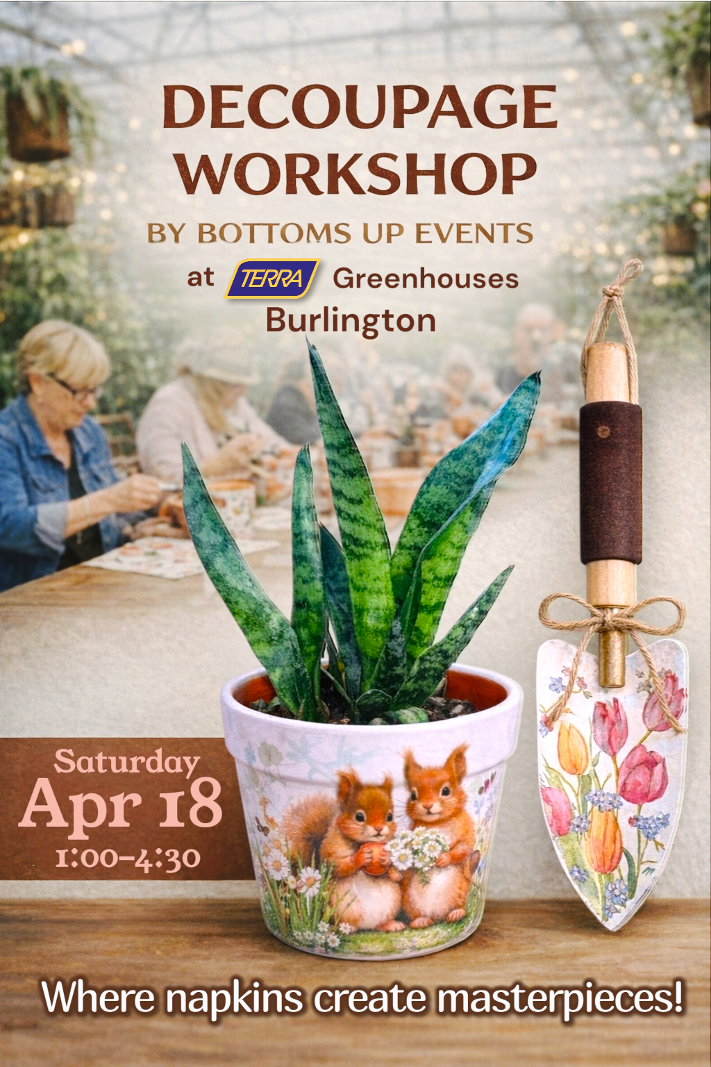 Decoupage Workshop at TERRA Burlington