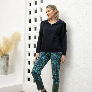 Orange Fashion Sadie Mock Zip Sweater