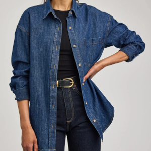 Gentle Fawn Whitney Denim Button Down Shirt (Dark Wash)
