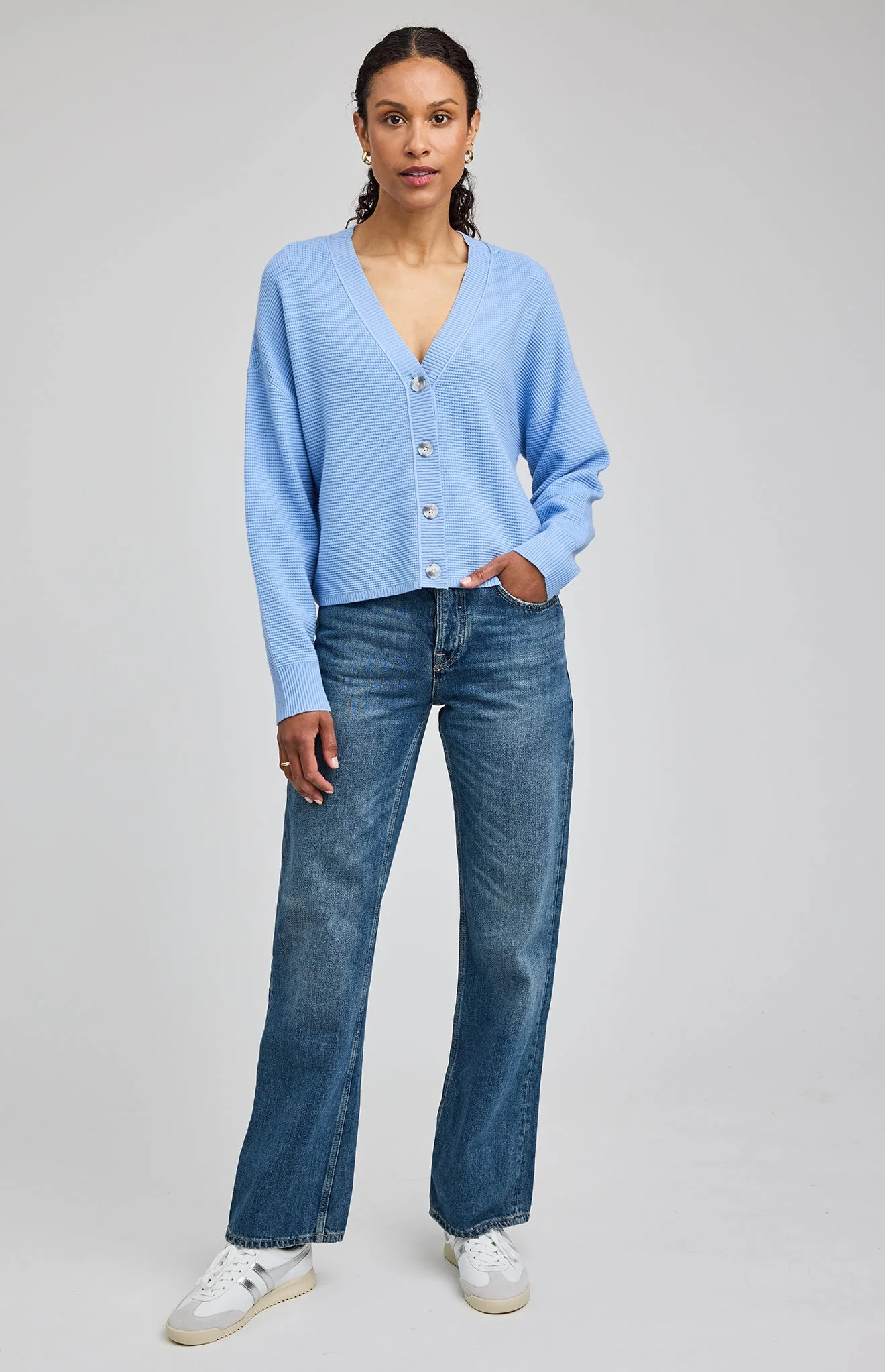 Gentle Fawn Joyce V Neck Cardigan (Sky Blue)