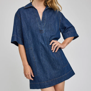 Gentle Fawn Evelina Mini Dress (Dark Wash)