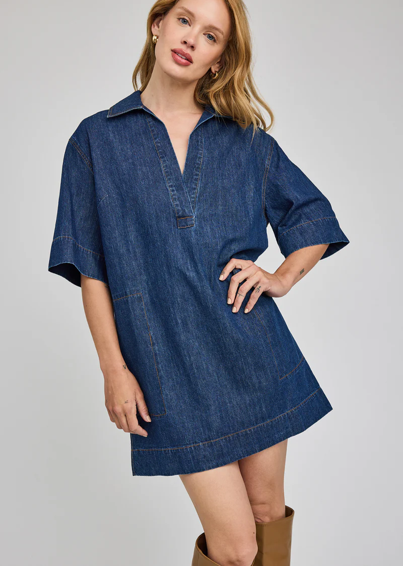 Gentle Fawn Evelina Mini Dress (Dark Wash)