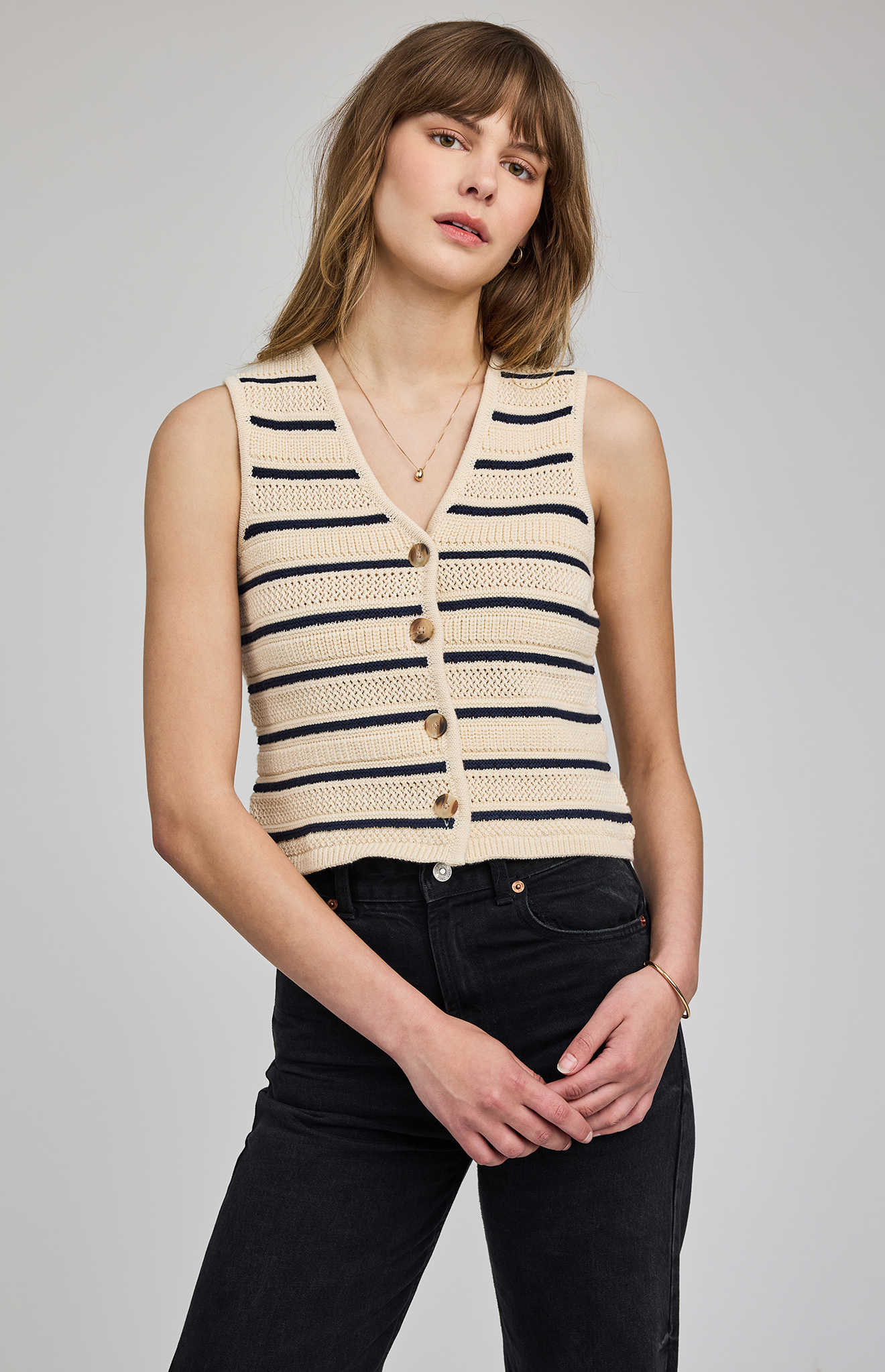 Gentle Fawn Mariana Stripe Vest (Navy Stripe)