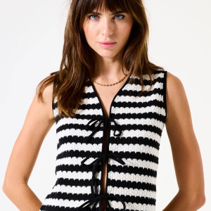 Garcia Black Knitted Vest Stripe