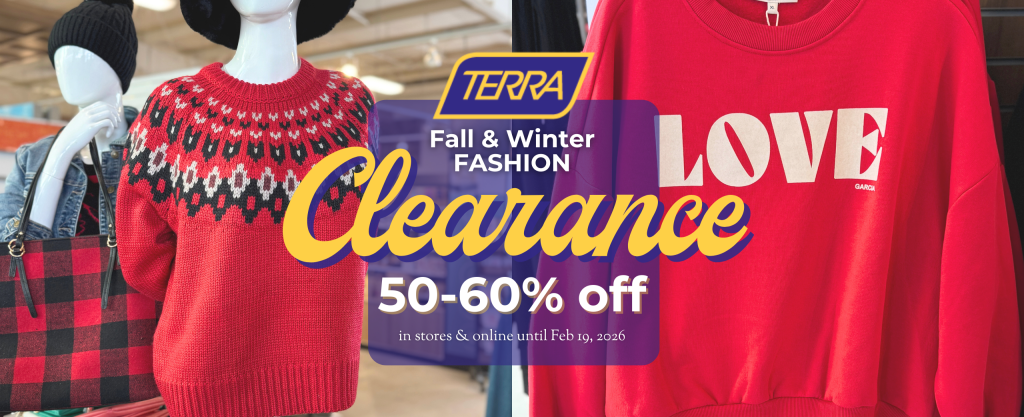 fall and winter clothing on clearance sale at TERRA