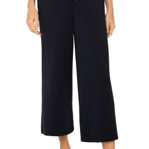 Liverpool Pull-on Tie Waist Wide Leg Ankle (Black)