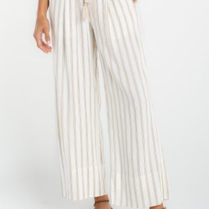 Liverpool Pull On Wide Leg Stripe Crop (Regency Stripe)
