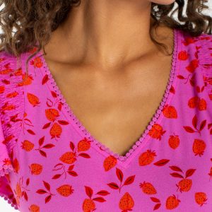 Liverpool Short Sleeve Top (Pink Red)