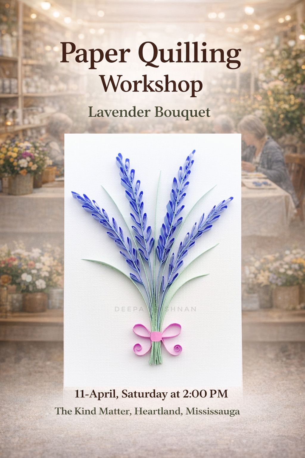 Paper Quilling a Lavender Bouquet Workshop at Kind Matter Heartland