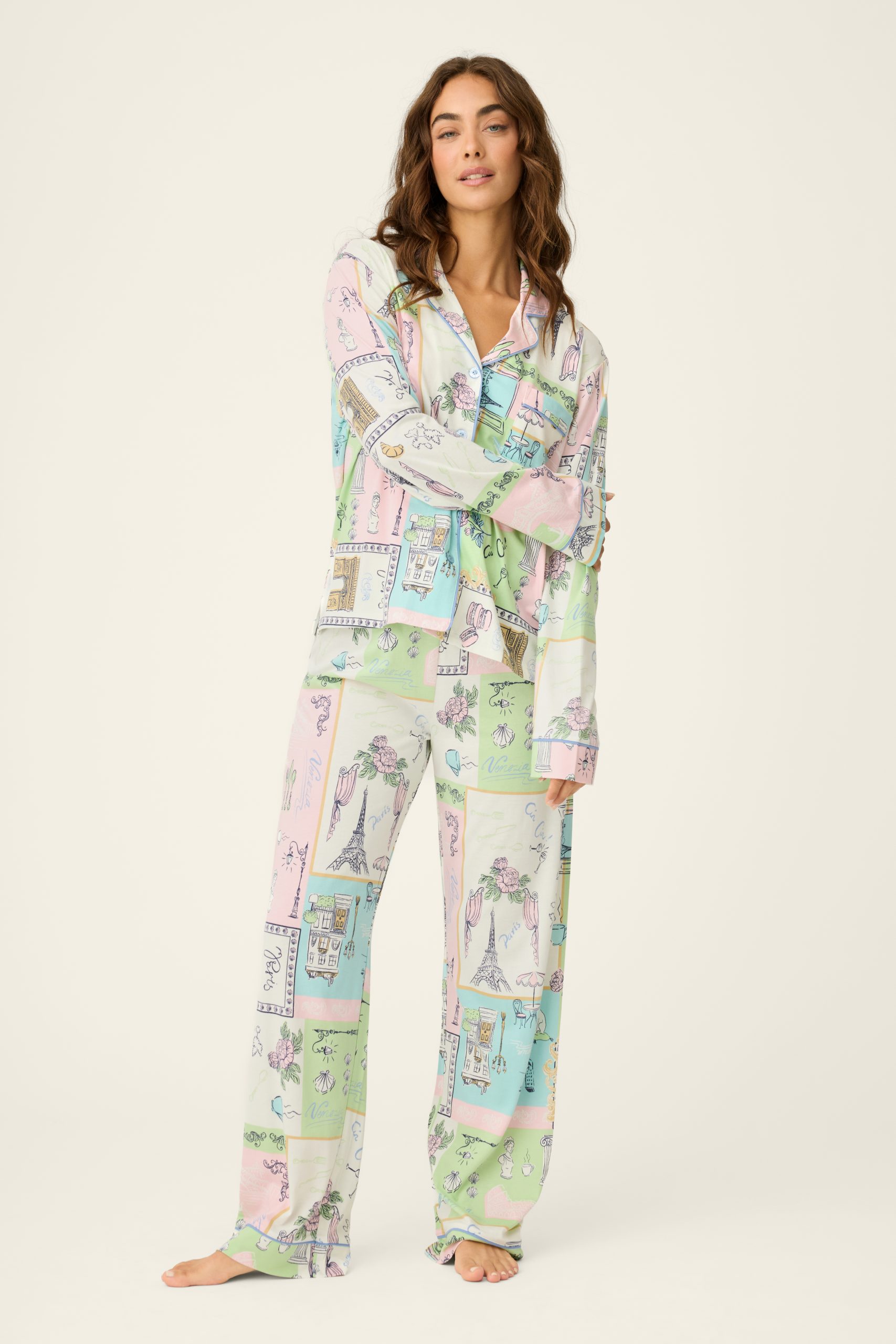 P.J Salvage Whimsy Postcards From Paris PJ Set