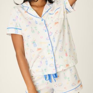 P.J Salvage Whimsy Parisian Picnic Short PJ Set (Ivory)