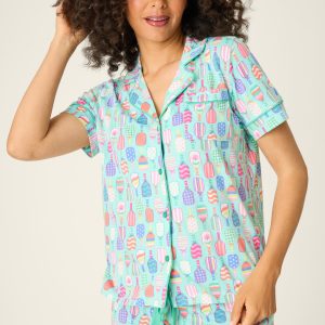 P.J Salvage Whimsy Paddle Party Short PJ Set (Oasis Blue)