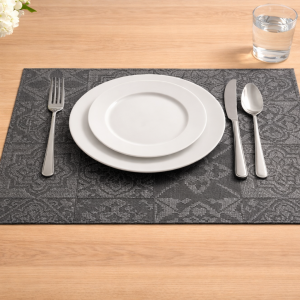 Spanish Tile Vinyl Placemat Black