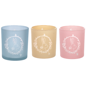 Etched Rabbit in Wreath Tealight Holder (three colours available)