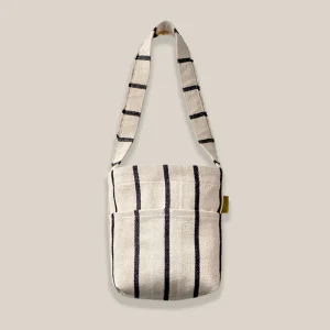Crossbody Tote Bag in black stripe colour product image