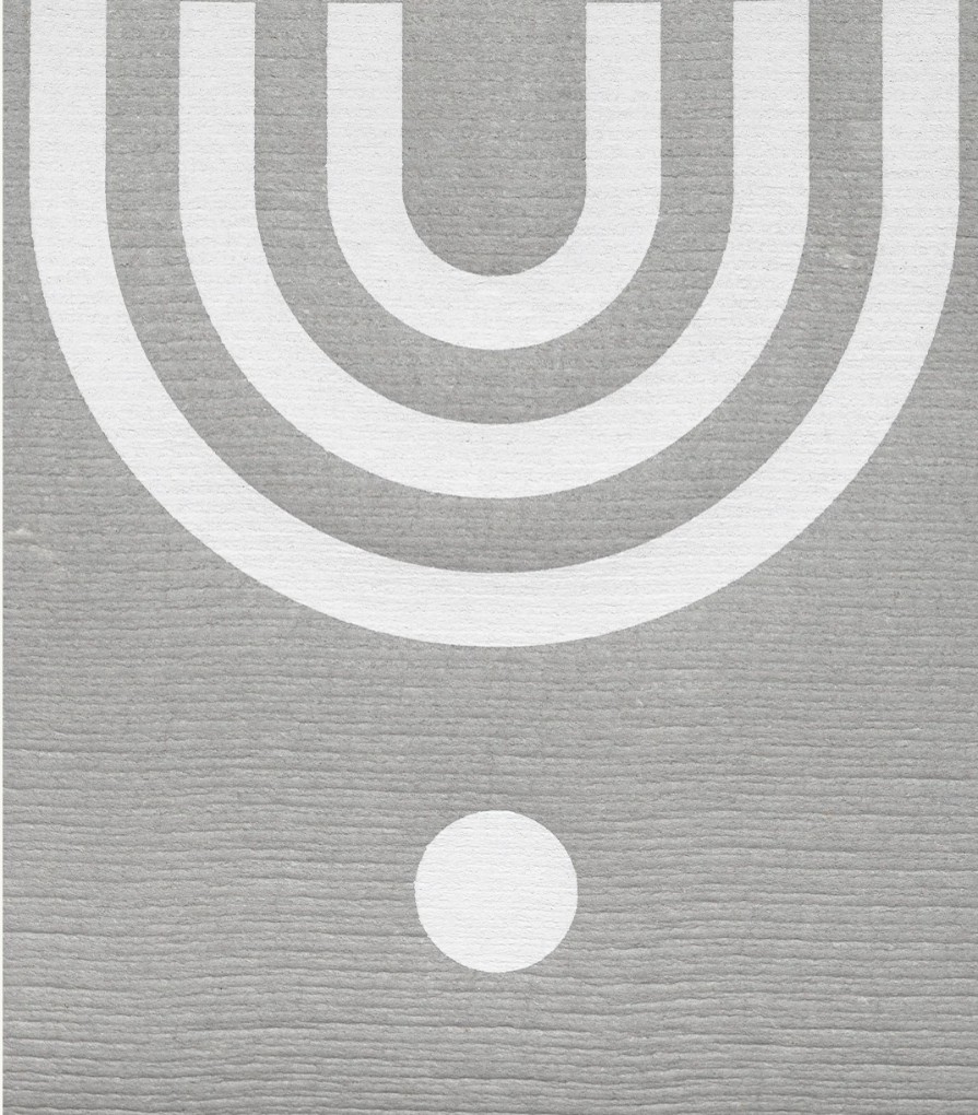 Large Arc Grey Sponge Cloth Mat