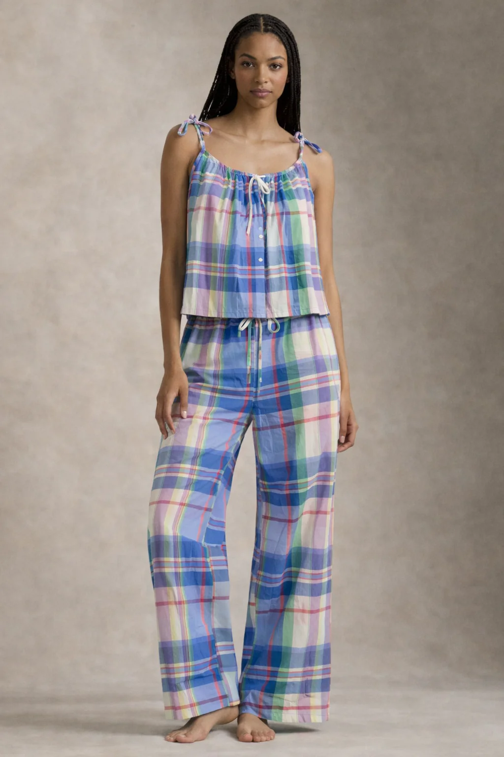 Polo Ralph Lauren Ruffle Cami Pant Set (Madras Plaid)