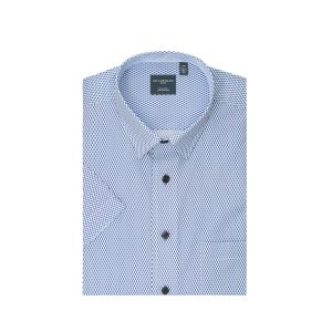 Leo Chevalier Print SS Non Iron Sport Shirt (Blue)