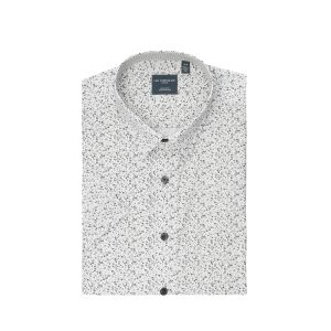 Leo Chevalier Print SS Non Iron Sport Shirt (Grey)