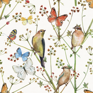 Birds & Butterflies Floral Printed Napkin