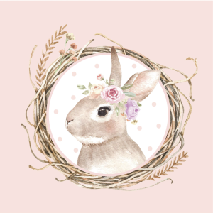 Bunny Frame Printed Napkin