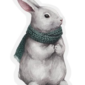 Bunny with Scarf Printed Napkin
