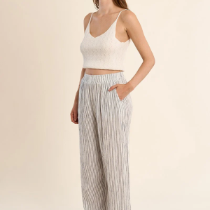 Molly Bracken Striped Cotton Pants