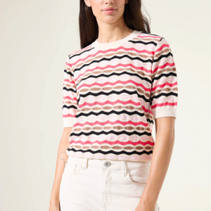 Garcia Shortsleeve Sweater Wave Pattern
