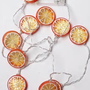 10 Pieces Solar Orange Slices String Lights
