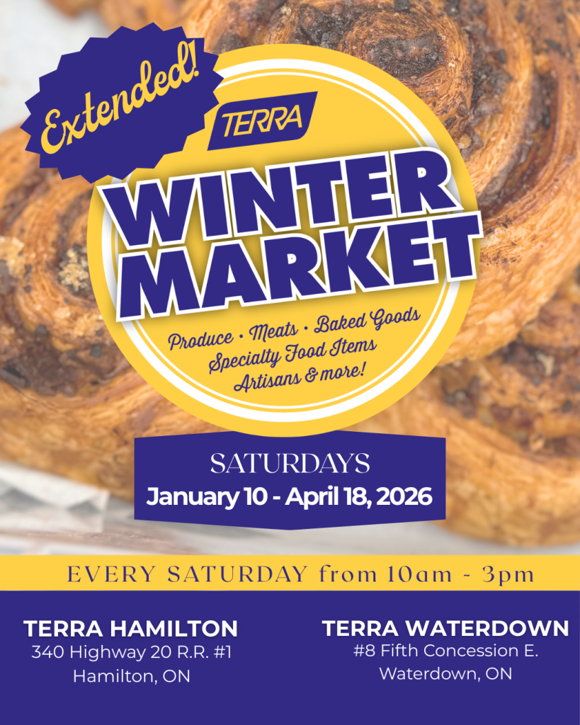 Graphic post informing of 2026 TERRA Winter Market - now extended to April 18th.