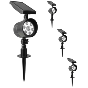 Solar Plastic Spotlight with Bluetooth Function - 4 Pack