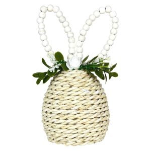 Sisal Egg with Bead Ears 11"