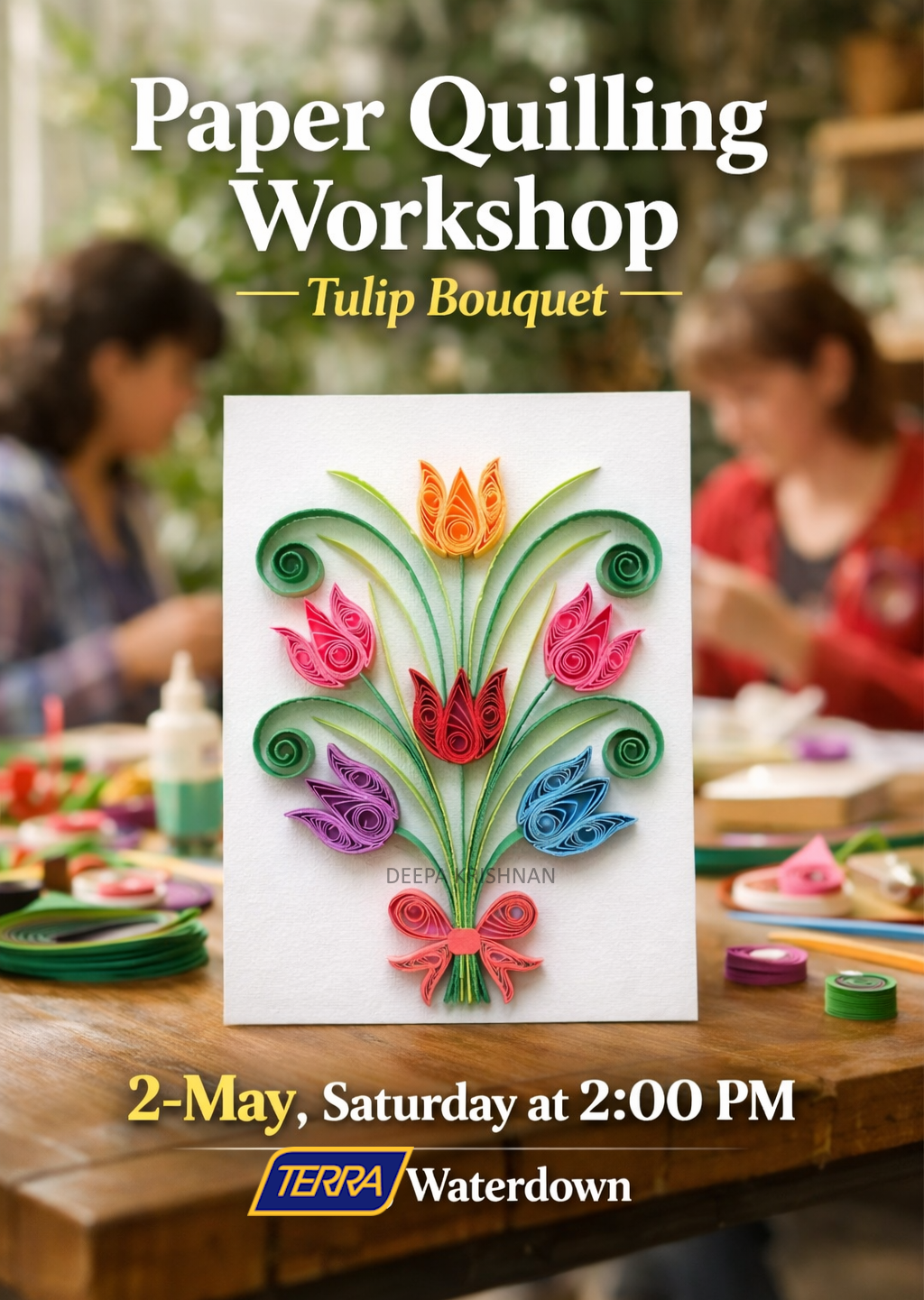 Paper Quilling Tulip Bouquet Workshop at TERRA Waterdown