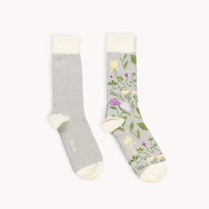 Pokoloko Botanical & Solid Pima Socks - Pack of 2 - Garden
