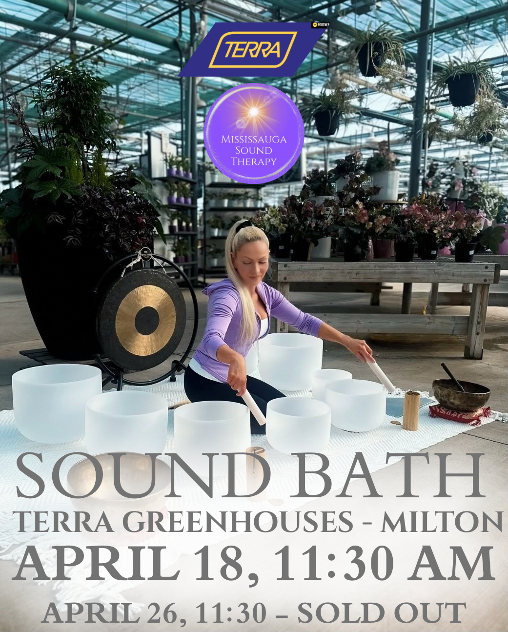 Sound Bath Class at TERRA Milton