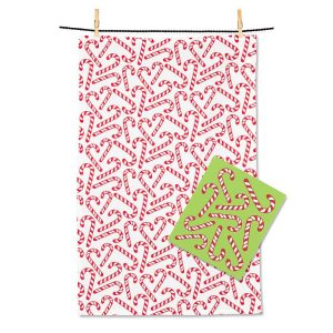 Candy Canes Dish and Towel Set