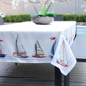 Sailboat Stripes Tablecloth