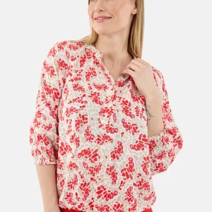 Brandtex Printed Blouse (Poppy Red)