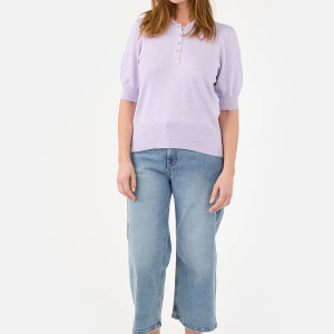 Jensen Short-Sleeve Polo Pullover (Violet)