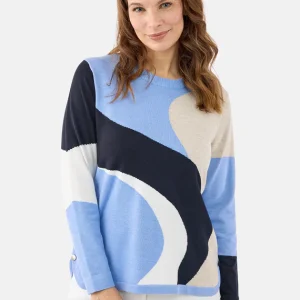 Brandtex Multicolour Sweater (Light Blue)