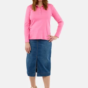 Brandtex Long-Sleeve Polo (Pink)