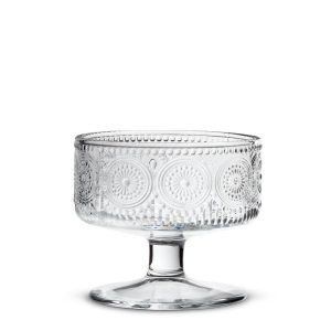 Embossed Circle Pedestal Small Bowl