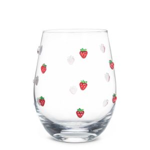 Stemless STRAWBERRY Wine Glass